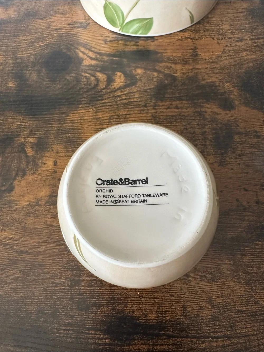 Crate and Barrel Cream Floral Ceramic Tea Set - Teapot, Creamer & Sugar Bowl